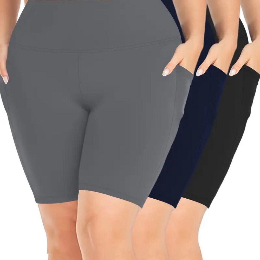 Women's High-Waisted Shorts - Gray, Navy, and Black